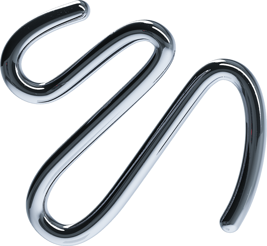 3D Chrome Shape Simple SquiggleBlob